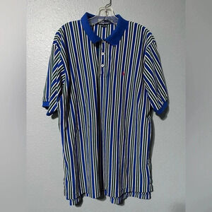 VTG Striped Polo Ralph Lauren Polo Shirt Men's Size XLarge Red Blue Green Golf